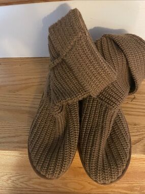 UGG Chestnut Knit Fold-Over Ankle Booties
